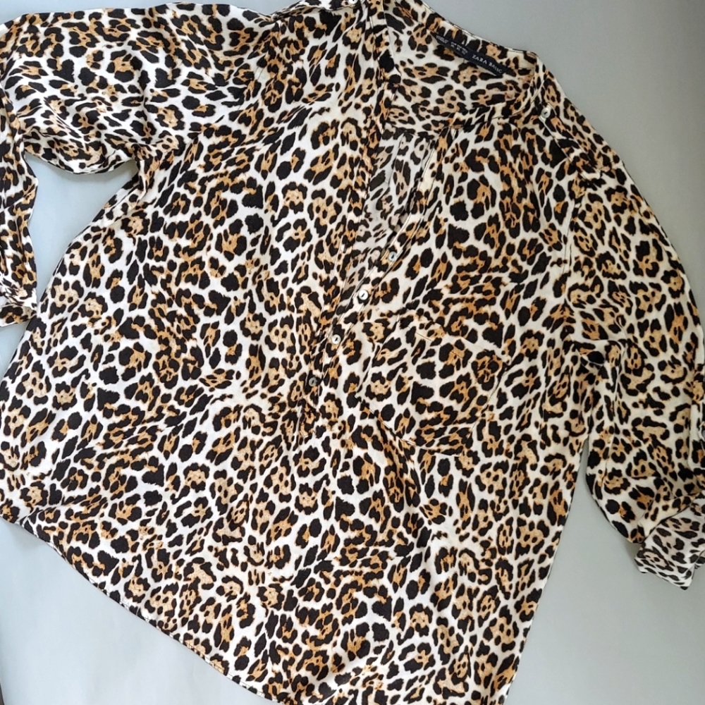 ZARA Cheetah print, X-Large, Button down blouse